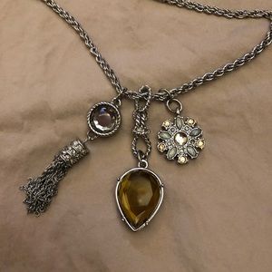 Loft 3 pendant necklace approx 36” long